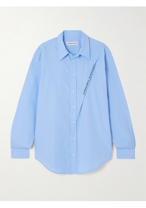 Y/Project - Embroidered Organic Cotton-poplin Shirt - Blue - x small,small,medium,large,x large