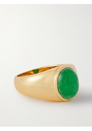 Loren Stewart - Classico Gold Vermeil Jade Signet Ring - Green - 3,4,5,6,7