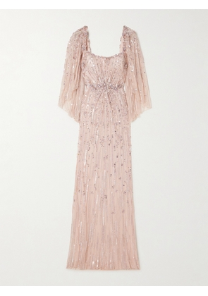 Jenny Packham - Bright Star Embellished Sequined Tulle Gown - Pink - UK 6,UK 8,UK 10,UK 12,UK 14,UK 16,UK 18,UK 20