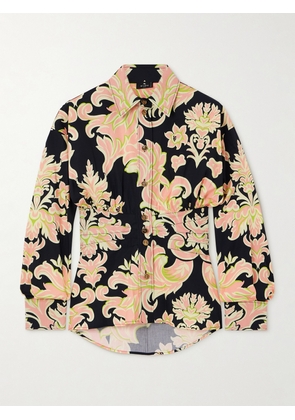 Etro - Embroidered Floral-print Cotton-poplin Shirt - Multi - IT38,IT40,IT42,IT44,IT46