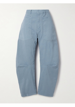 Nili Lotan - Shon Cotton-blend Twill Tapered Pants - Blue - US0,US2,US4,US6,US8,US10,US12