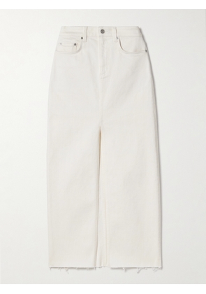 Salon 1884 - + Net Sustain Orlan Frayed Denim Maxi Skirt - Off-white - 24,25,26,27,28,29,30,31,32