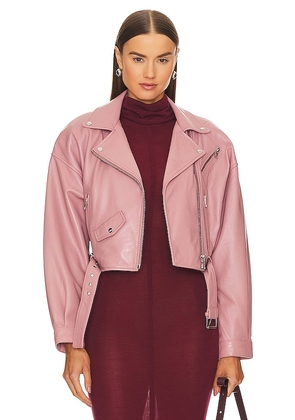 LAMARQUE Dylan Cropped Jacket in Mauve. Size XL.