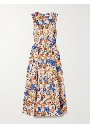 Ulla Johnson - Kaiya Pleated Floral-print Cotton-poplin Midi Dress - Multi - US0,US2,US4,US6,US8,US10,US12