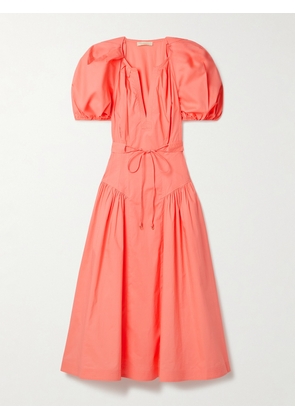 Ulla Johnson - Carina Belted Cotton-poplin Midi Dress - Pink - US0,US2,US4,US6,US8,US10