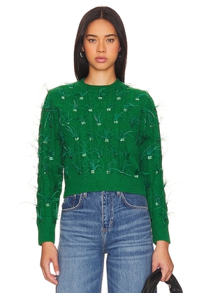 MINKPINK Cleo Feather Jumper in Green. Size XS.