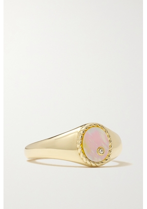 Yvonne Léon - 9-karat Gold, Mother-of-pearl And Diamond Ring - 3,4,5,6