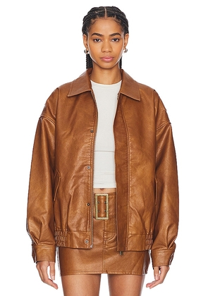 LIONESS Kenny Bomber in Tan. Size M.
