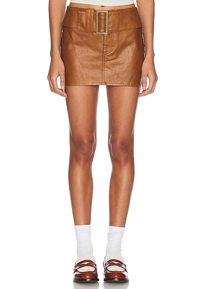 LIONESS Uma Mini Skirt in Tan. Size M, S, XL, XS, XXS.