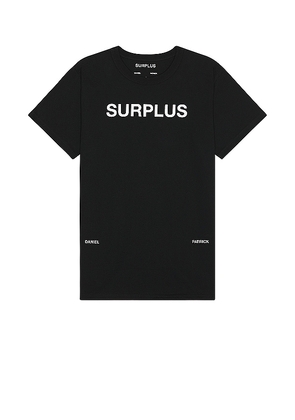 Daniel Patrick Surplus Logo Tee in Black. Size M, S, XL/1X.