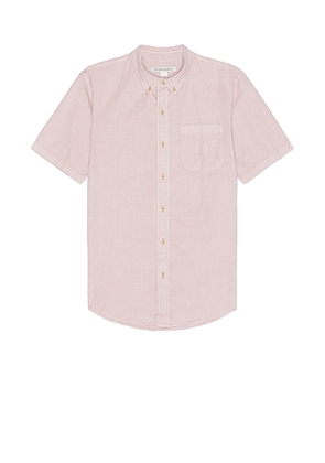 OUTERKNOWN The Short Sleeve Studio Shirt in Rose. Size M, S, XL/1X.