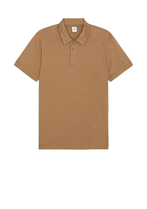 Reigning Champ Lightweight Jersey Polo in Brown. Size M, S.