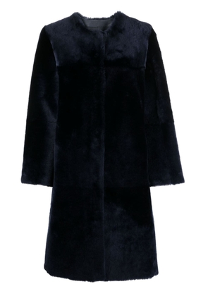 Liska reversible leather shearling coat - Blue