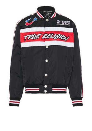 True Religion Racing Bomber Jacket in Black. Size M, S, XL/1X.