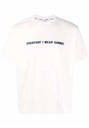 Sunnei slogan-print cotton T-shirt - White