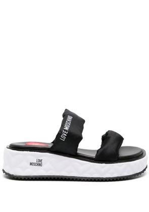 Love Moschino 55mm strappy wedge sandals - Black