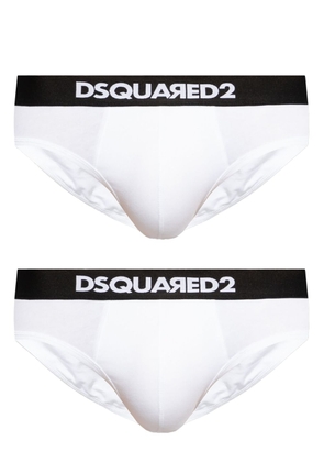 Dsquared2 logo-waistband stretch-cotton briefs (pack of two) - White