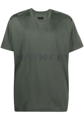 Givenchy logo-embroidered cotton T-shirt - Green