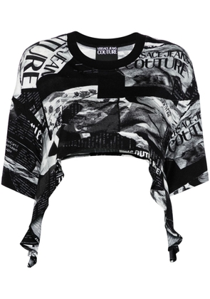 Versace Jeans Couture graphic-print cropped T-shirt - Black