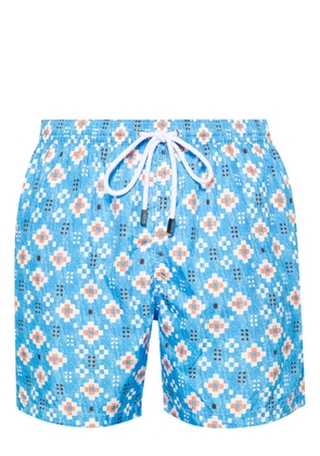 Barba geometric-print swim shorts - Blue