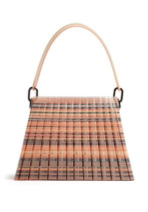 TOUCHLESS striped pleated shoulder bag - Orange