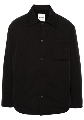 SANDRO padded cotton-blend shirt jacket - Black