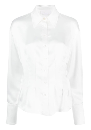 Genny satin button-up shirt - White