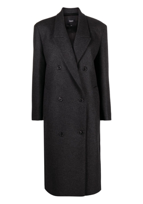 Theory mélange double-breasted coat - Grey