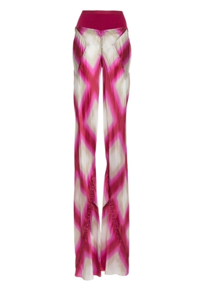 Rick Owens abstract-print flared trousers - Pink