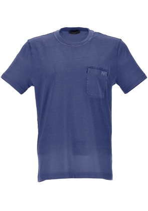 Fay logo-embroidered cotton T-shirt - Blue