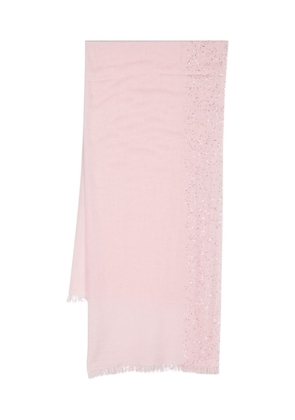 Faliero Sarti sequin-embellished fringed scarf - Pink