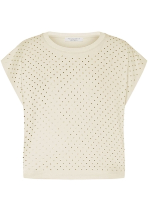 Philosophy Di Lorenzo Serafini rhinestone-embellished cotton T-shirt - Neutrals