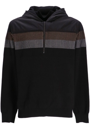 BOSS half-zip knitted hoodie - Black