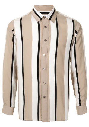 Ports V vertical stripe print shirt - Neutrals