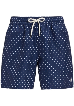 Polo Ralph Lauren Polo Pony-embroidered polka dot-print swim shorts - Blue