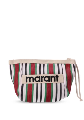 ISABEL MARANT Powden striped clutch bag - Red