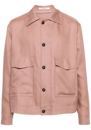 Tagliatore Amir linen shirt jacket - Pink