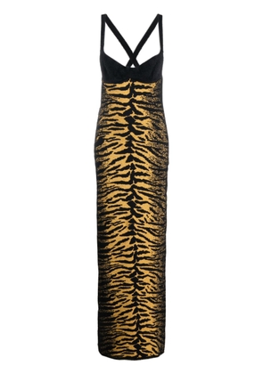 Gcds zebra-pattern jacquard dress - Black