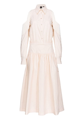 PINKO fringe-detailing cotton dress - Neutrals