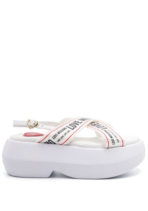 Love Moschino sling back platform sandals - White