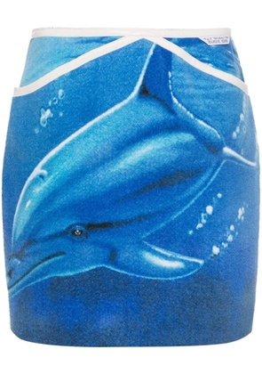 Marine Serre animal-motif skirt - Blue