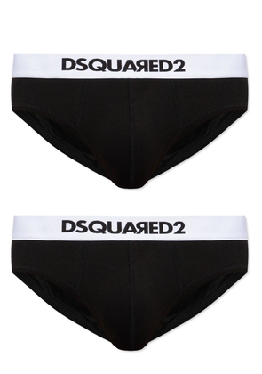 Dsquared2 logo-waistband stretch-cotton briefs (pack of two) - Black