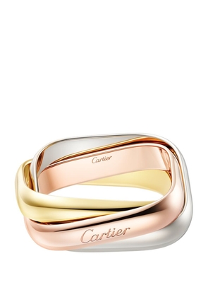 Cartier Medium Yellow, White And Rose Gold Trinity Ring