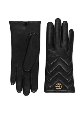 Gucci Leather Gg Marmont Gloves