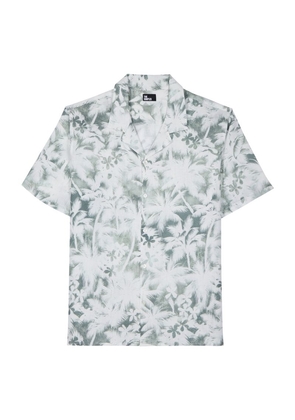 The Kooples Linen-Blend Palm Tree Print Shirt