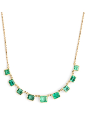 Jacquie Aiche Yellow Gold And Emerald Necklace
