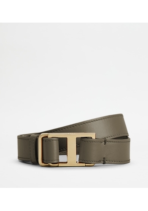 Tod's - T Timeless Belt in Leather, BEIGE, 100 - Belts