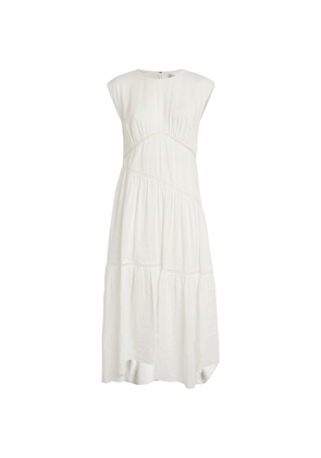 Frame Linen-Blend Midi Dress