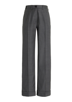 Miu Miu - Low-Rise Wool Trousers - Grey - IT 40 - Moda Operandi