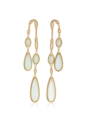 Fernando Jorge - Fluid 18K Yellow Gold Diamond; Aquamarine Earrings - Blue - OS - Moda Operandi - Gifts For Her